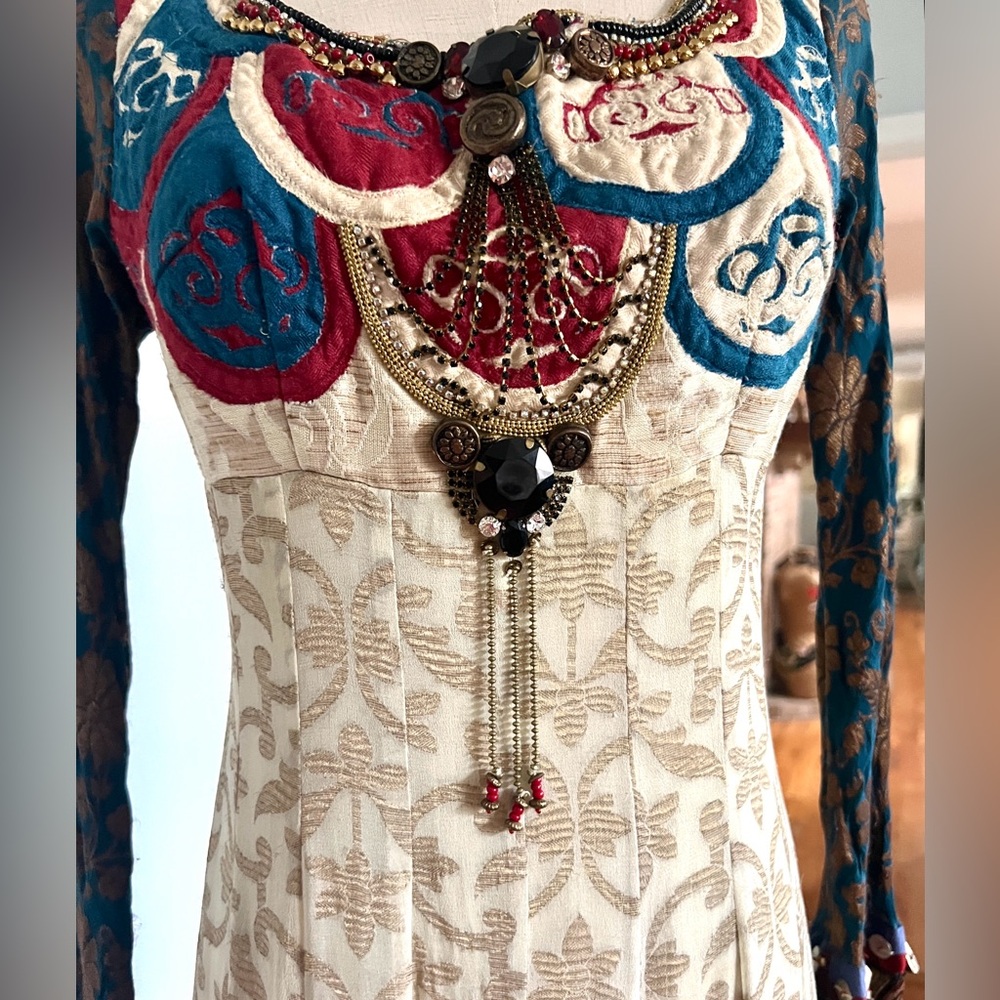 Karishma Heavily Embellished Anarkali Dress,Beaded Artisan Festival,EUC, Size S - Picture 6 of 14